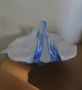 "Plato canasta de vidrio artístico manijado cristal de plomo Royal Gallery Polonia 24% plato 9" - Imagen 1 de 10