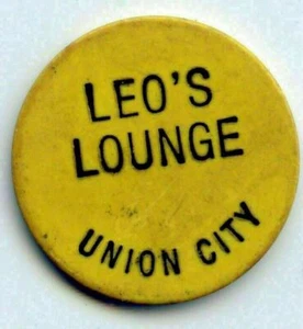 Ficha: Leo's Lounge/Good for One Call Drink, Union City Yellow - Imagen 1 de 2
