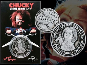 Child's Play Chucky Embossed Silver Coin – Limited Edition Collectible F/S - Picture 1 of 3