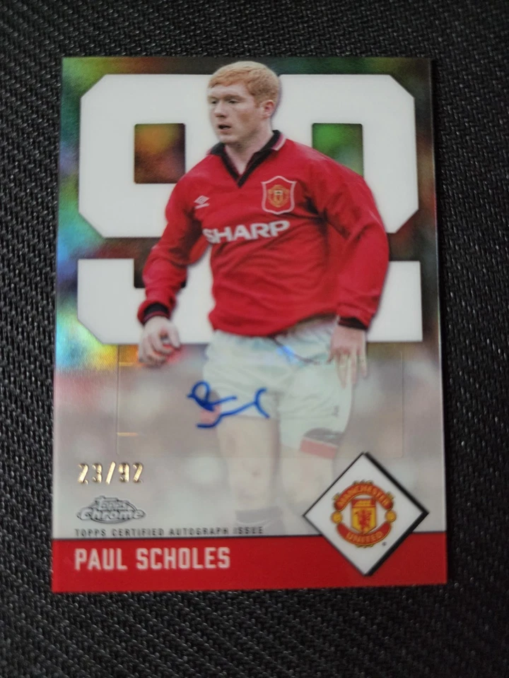 Paul Scholes 2024-25 Topps Chrome Deluxe Edition Football Autograph Card /92 - Image 1 of 3