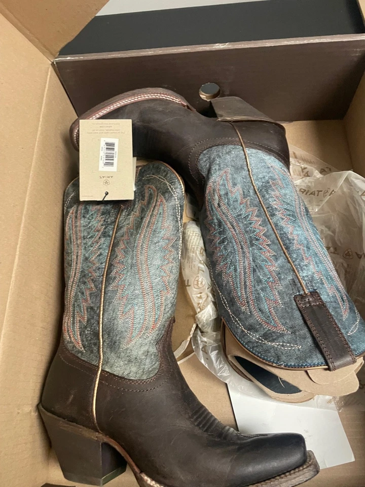 Ariat Mujer Bota Vaquera Azul y Marrón Talla 6 Foto 1 de 1