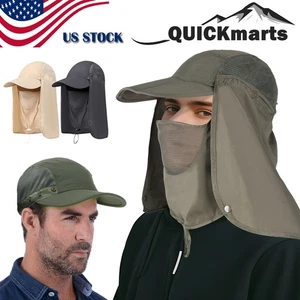 Hombres Mujeres Sombrero para el Sol con Cuello Cara Solapa Plegable Béisbol Pesca Gorra Protección UV - Imagen 1 de 22