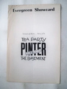 TEA PARTY / THE BASEMENT Playbill HAROLD PINTER World Premiere NYC 1968 - Picture 1 of 2