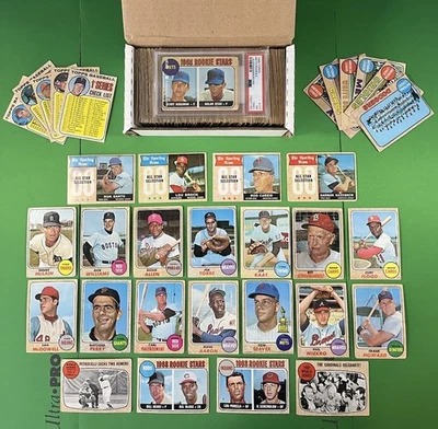 Juego parcial de béisbol 1968 Topps (338/598) con Nolan Ryan RC, Aaron, Seaver, Yaz Foto 1 de 4