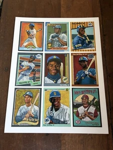 Art of Ken Griffey Jr. Baseball Cards 8.5 x 11 Poster - Picture 1 of 1