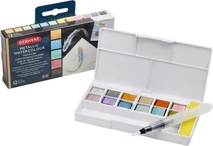 Derwent Metallic Paint 12 Pan Palette - Picture 1 of 8