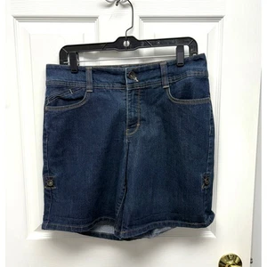 Nine West Jean Shorts, Roll Up Tab, Flap Pockets, Women's Size 8 - Picture 1 of 8