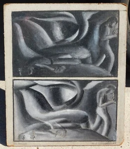 H J LONGNECKER listed modernist oil painting 1920's - Picture 1 of 2
