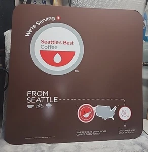 Seatles Best Coffee Sign 22x22" Single Sided Airpot Plastic Sign Brown - Picture 1 of 1
