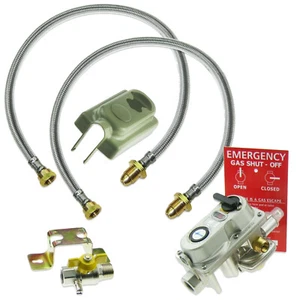 Válvula de cambio automático de propano de alta especificación RF6030 OPSO con mangueras trenzadas 35" - Imagen 1 de 12
