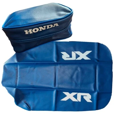 Seat cover Rear bag for Honda XR500R XR 500 XR500 1984 85 Synthetic leather Blue - Image 1 of 4