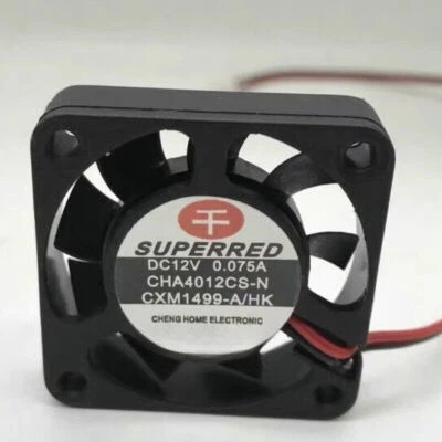 1 pcs SUPERRED fan CHA4012CS-N 4010 12V 0.075A 4CM 2wire - Image 1 of 3