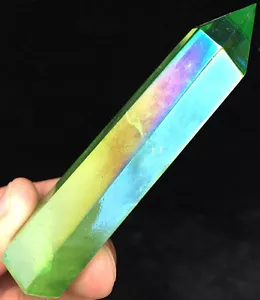 116g Viridescent Spirit Aura Crystal Titanium Bismuth Silicon Point ip0702 - Bild 1 von 11