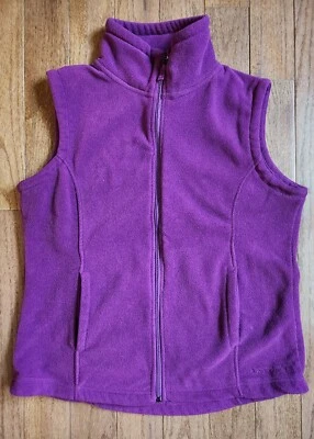 Avalanche Womens Large Thermal Fleece Vest Full Front Zip Stand-up Collar Plum - Image 1 of 4