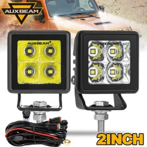 AUXBEAM 2x 2" Square LED Driving Lights Offroad Spot White ATV UTV 4WD Fog Lamps - Picture 1 of 8