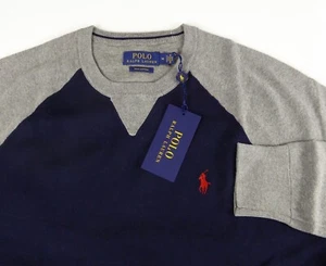 Polo Ralph Lauren Pima Algodón Bloque de Color LS Cuello Redondo Suéter Mangas Raglán Nuevo con Etiquetas - Imagen 1 de 5