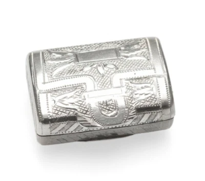 Antiguo diseño de cartera georgiano de vinagreta de novedad de plata de ley maciza Foto 1 de 4