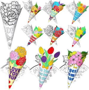 36PCS Color Your Own Mother'S Day Bouquet Happy Mother'S Day DIY Flower Card Pap - Picture 1 of 12