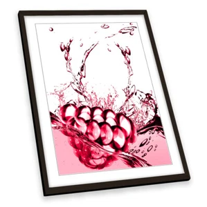 Red Raspberry Kitchen Splash FRAMED ART PRINT Picture Portrait Artwork - Picture 1 of 5