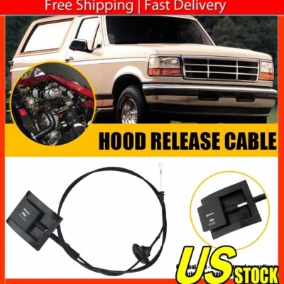 Liberación de pestillo de capó para cable Ford F150 F250 F350 1992-1997 Bronco F2TZ16916A B Foto 1 de 4