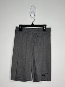 Puma Active Shorts Boys Size Medium 10-12 Gray Pull On Elastic Waist - Picture 1 of 4