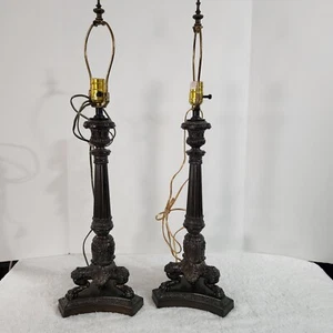 Pair Metal Legged Lamps - Picture 1 of 7