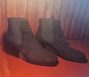GIANMARCO LORENZI SUEDE/LEATHER LINED ANKLE BOOTIES S38 MADE IN ITALY RRP$850.00 - Picture 1 of 11