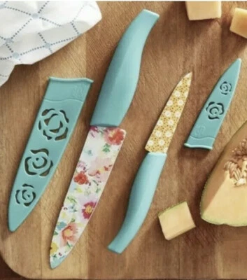 Juego de 2 cuchillos de chef y pelar con funda The Pioneer Woman Breezy Blossom  Foto 1 de 3