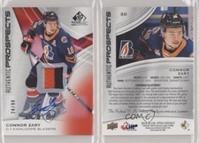 2019-20 Upper Deck SP Game Used CHL Edition Red /90 Connor Zary #30 Patch Auto