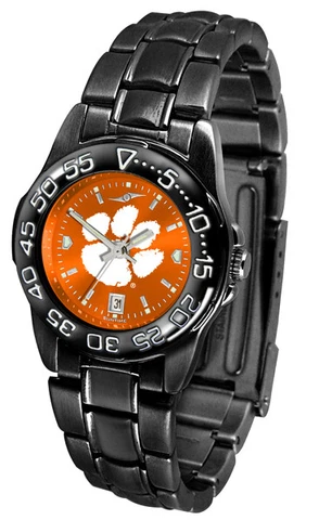 Clemson Tigers Women AnoChrome Fantom Sport Watch, Earrings & Hair Clip Cover