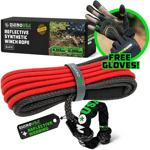 Rhino USA Synthetic Winch Line for ATV/UTV - Winch Rope for use with UTV & More - Picture 1 of 22