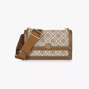 TORY BURCH T MONOGRAM JACQUARD MINI BAG Hazelnut - Picture 1 of 3