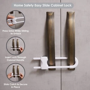 Child Safety Locks 12 Strap + 2 Sliding Baby Proofing for Cabinets, Fridge, Oven - Picture 1 of 10