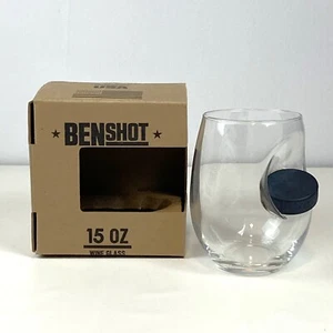 BenShot 15 oz Hockey Puck Stemless Wine Glass - Picture 1 of 6