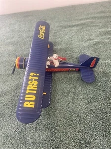 Ertl Polar Bear Coca-Cola Diecast Aircraft Bank "RUTRS-T?" 12 inch wingspan - Picture 1 of 12