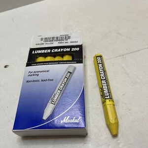 Markal 200 Lumber Crayon Wax Based Marker, 4-5/8" Length, Yellow - 12 Pack - Picture 1 of 5