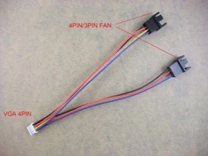 x2 Motherboard 4pin/3pin Fan Socket to VGA 4pin Adapter Cable Wire Wire 318-002 - Picture 1 of 1