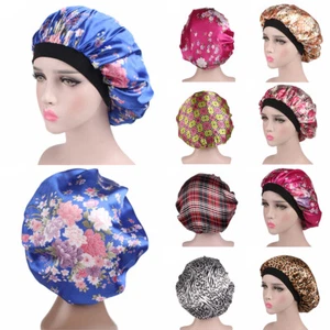 Cappello donna raso notte sonno berretto capelli copricapo seta ampio elastico turbante - Foto 1 di 22