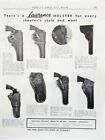 Vintage 1949 LAWRENCE Revolver Pistol Gun Holster Print Ad