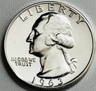 New Listing1963 25C Washington Silver Proof Quarter Choice Unc Cameo 90% Coin