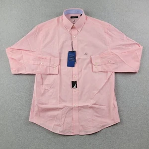 Camisa Nautica Adulto 16 Rosa Abotonada Manga Larga Calce Clásico Preppy Para Hombre - Imagen 1 de 11