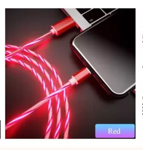 LED Light Up Type-C Fast Charging USB Phone Charger Cable Rose Red - Picture 1 of 2