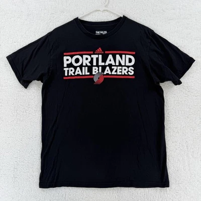 Camisa Portland Trail Blazers Para Hombre Grande Negra NBA Baloncesto Adidas Algodón Foto 1 de 4