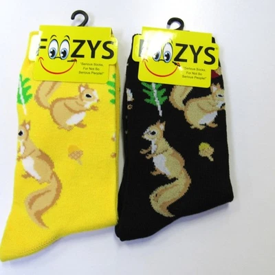 2 pares de meias femininas femininas Foozy's Fun novidade estampa de esquilo meia Stuffer - Imagem 1 de 2