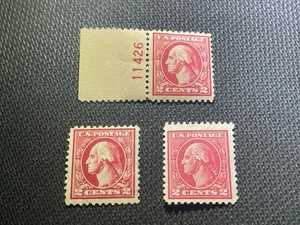 Tres estampillas de Estados Unidos Scott #528 MNH, 528a MNG, 528b MNG George Washington Fine - Imagen 1 de 7
