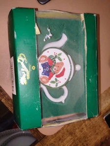 Royal Ashmore Evergreen Christmas Teddy Small Ceramic Teapots Box Is Damaged - Picture 1 of 3