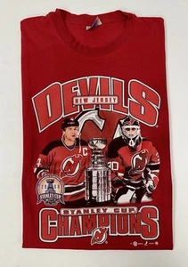 Vintage New Jersey Devils 2000 Stanley Cup Champions Tee Stevens & Brodeur 2XL - Picture 1 of 23
