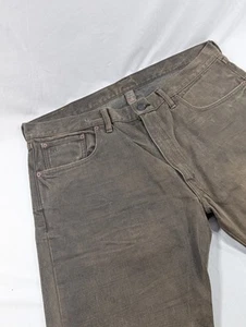 Jeans nuovi senza etichetta RRL Double RL R Lauren marrone slim fit denim tela pesante 40x32 - Foto 1 di 11