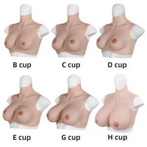IMI Realistic Silicone Breast Plate Boobs B-H Cup Breast Forms for Crossdresser - Picture 1 of 13