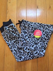 Girls NWT Okie Dokie Animal Print Sz 5 Heather Gray Cheetah Cuffed Comfy Pants - Picture 1 of 4